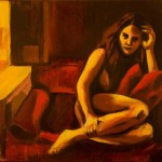 An Evening On The Couch / Soirée sur le canapé 
2011, Christine Fogl
Acrylic on canvas / Acrylique sur toile
30’’ X  24’’